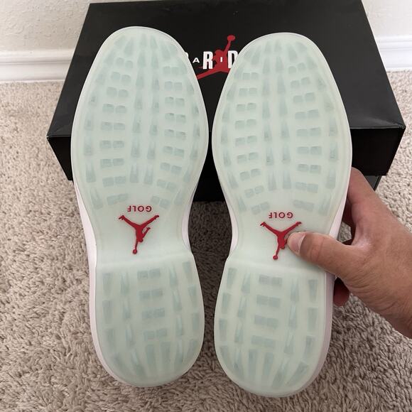 Jordan Nike Air ADG 5 White Fire Red Metallic Men's FQ6642-101 Size 10.5 New - Picture 8 of 9